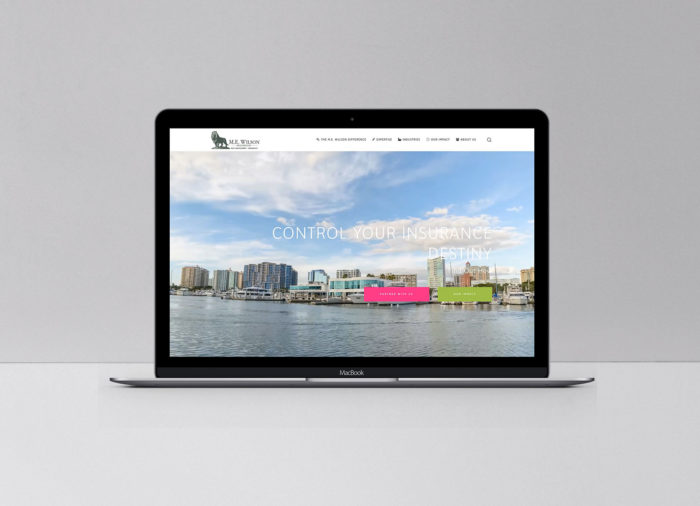 M.E. Wilson website featured on a Macbook screen