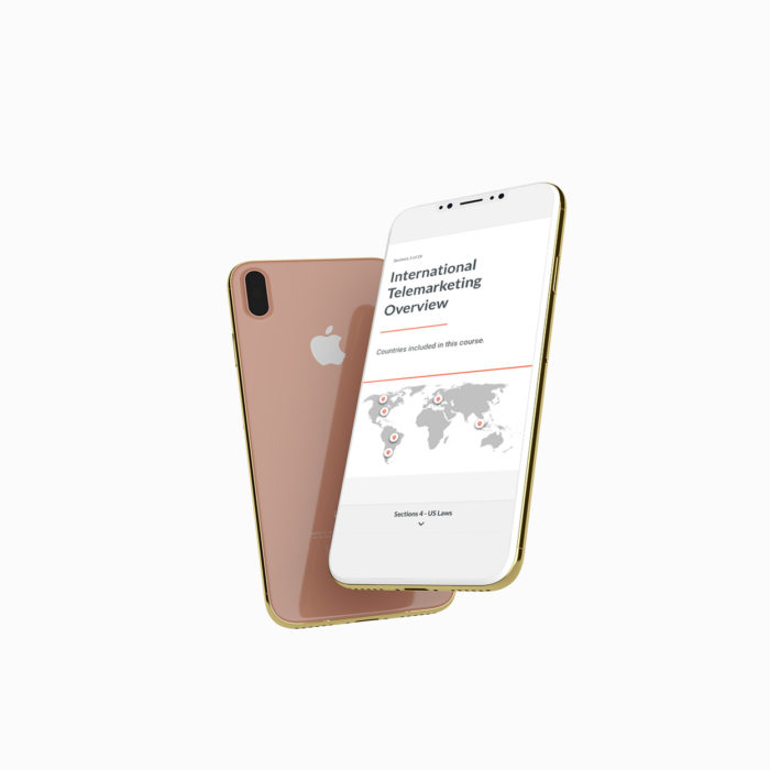 Floating iPhone featuring Consumer Protection Compliance Course