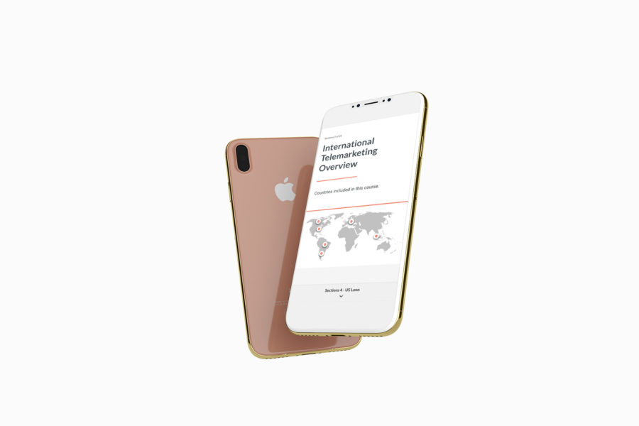 Floating iPhone featuring Consumer Protection Compliance Course